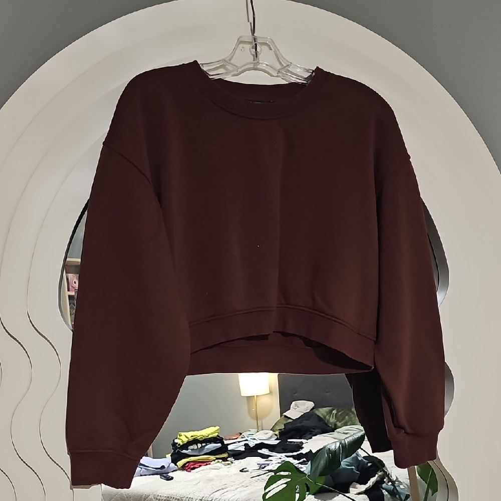 Brown Cropped Sweatshirt